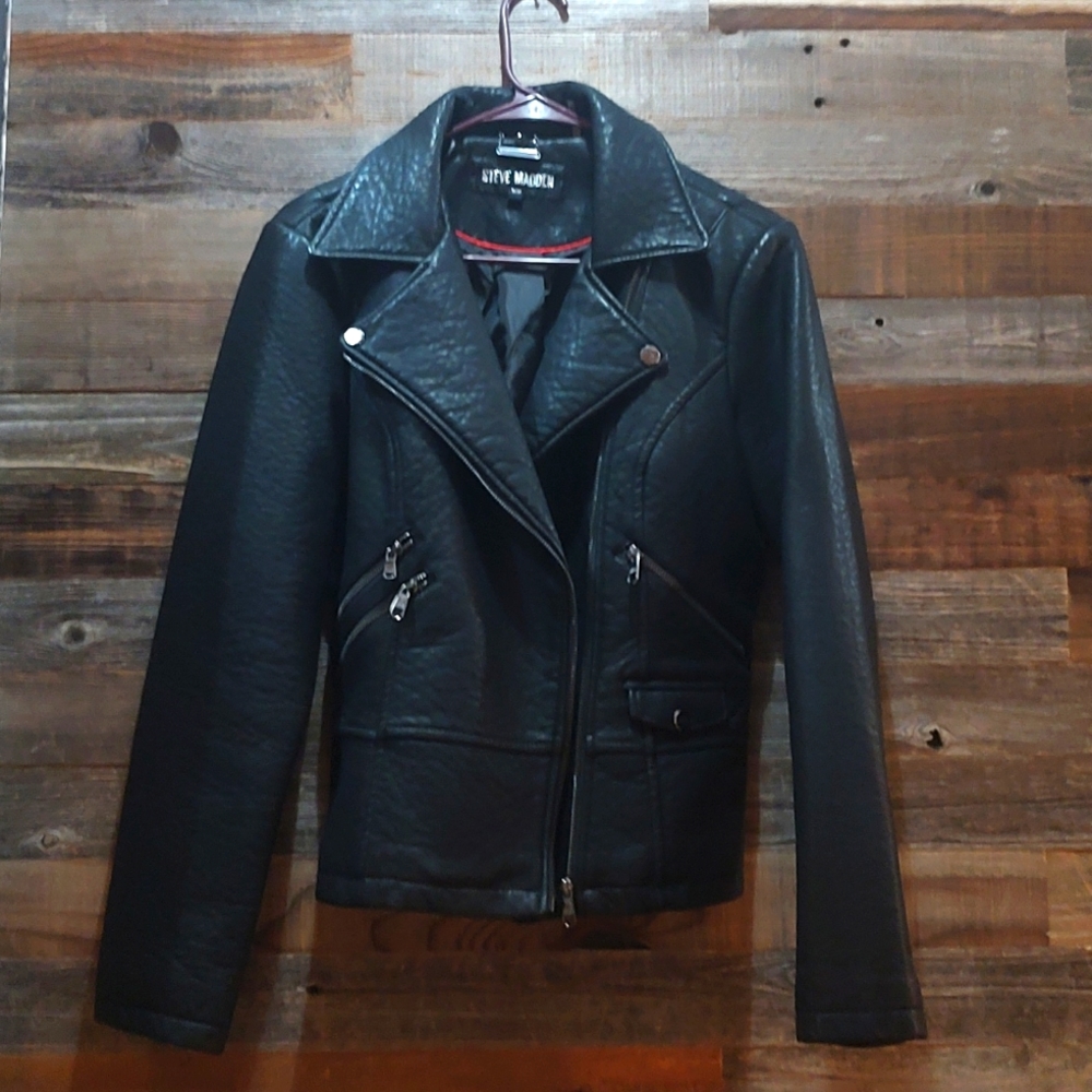 Steve Madden Faux leather biker jacket, medium. Never worn.
